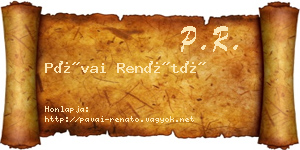 Pávai Renátó névjegykártya